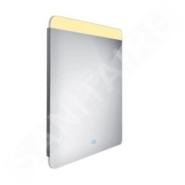 Nimco Miroirs - Miroir avec éclairage LED, 500x700 mm, capteur tactile, aluminium ZP 23001V
