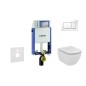 Geberit Kombifix - Bâti-support pour WC suspendu avec plaque de déclenchement Sigma 30, blanc/chrome brillant + Ideal Standard