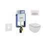 Geberit Kombifix - Bâti-support pour WC suspendu avec plaque de déclenchement Sigma 50, blanc alpin + Ideal Standard Tesi –