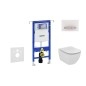 Geberit Duofix - Bâti-support pour WC suspendu avec plaque de déclenchement Sigma 50, blanc alpin + Ideal Standard Tesi –