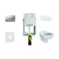 Geberit Kombifix - Set d'installation pré-murale, cuvette Alpha avec abattant, plaque de déclenchement Delta35, chrome mat Geberit Kombifix - Set d'installation pré-murale, cuvette Alpha avec abattant, plaque de déclenchement Delta35, chrome mat
