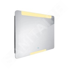 Nimco Miroirs - Miroir avec éclairage LED, 900x700 mm, capteur tactile, aluminium ZP 22019V