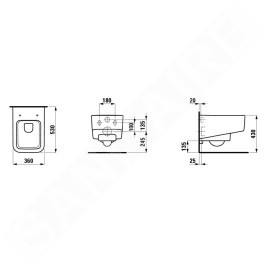 Laufen Pro S - WC suspendu, 530x360 mm, Rimless, avec LCC, blanc H8209624000001
