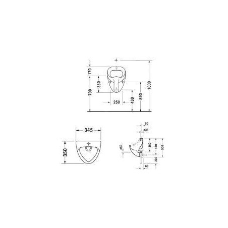 Duravit Urinals - Urinoir Jim, blanc 0850350000