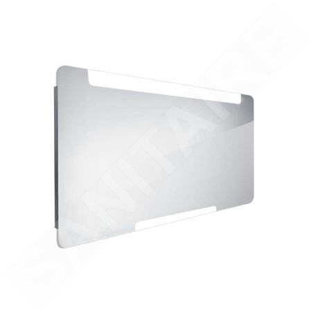 Nimco Miroirs - Miroir avec éclairage LED, 1400x700 mm, aluminium ZP 22008