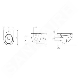Ravak Chrome - WC suspendu Uni Rim, blanc X01516
