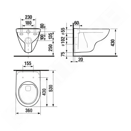 Jika Lyra plus - Toilettes suspendues, Rimless, Dual Flush, blanc H8213840000001