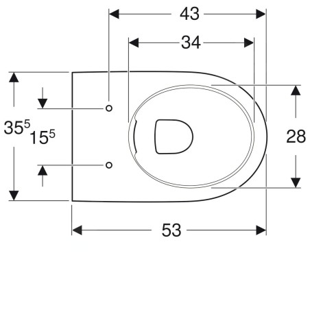 Geberit Selnova - WC suspendu, 530x355 mm, Rimfree, blanc 500.694.01.2