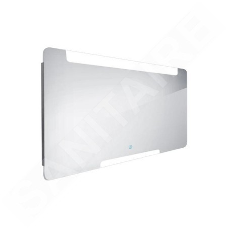 Nimco Miroirs - Miroir avec éclairage LED, 1400x700 mm, capteur tactile, aluminium ZP 22008V