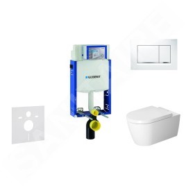 Geberit Kombifix - Ensemble bâti-support, cuvette de toilette et siège ME by Starck, Rimless, SoftClose, plaque Sigma30,
