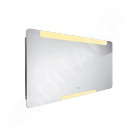 Nimco Miroirs - Miroir avec éclairage LED, 1400x700 mm, capteur tactile, aluminium ZP 22008V