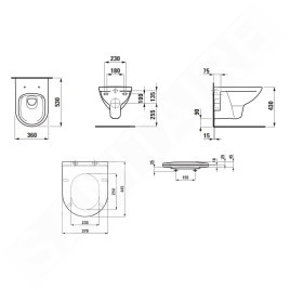 Laufen Pro - WC suspendu avec abattant Slim, Slowclose, Rimless, blanc H8669510000001