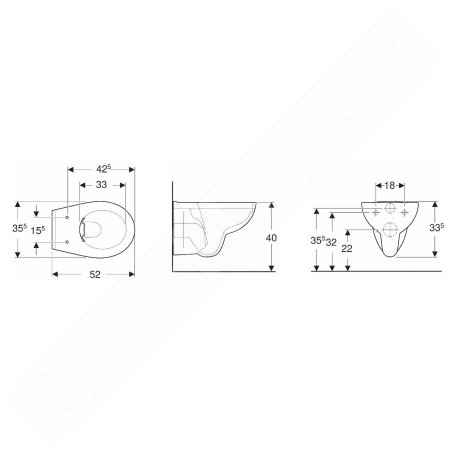Kolo Rekord - WC suspendu, Rimfree, blanc K93120000