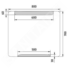 Nimco Miroirs - Miroir avec éclairage LED, 800x700 mm, aluminium ZP 22003