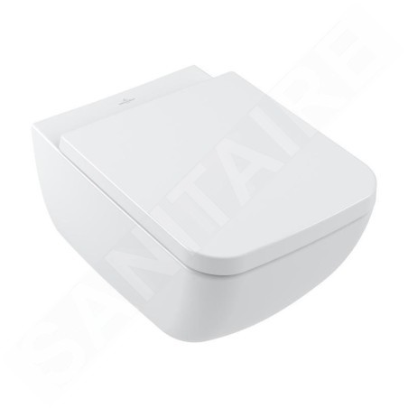 Villeroy & Boch Collaro - WC suspendu avec abattant SoftClosing, DirectFlush, CeramicPlus, blanc 4626HSR1