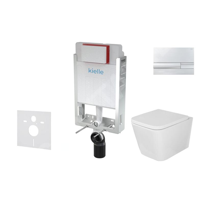 kielle Genesis - Ensemble bâti-support, cuvette Arkas I, abattant WC softclose et plaque Gemini I, chrome 30505SZ02 kielle Genesis - Ensemble bâti-support, cuvette Arkas I, abattant WC softclose et plaque Gemini I, chrome 30505SZ02