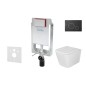 kielle Genesis - Ensemble bâti-support, cuvette Arkas I, abattant WC softclose et plaque Gemini II, noir mat / chrome 30505SZ04