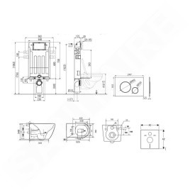 kielle Genesis - Ensemble bâti-support, cuvette Gaia, abattant WC softclose et plaque Gemini II, blanc / chrome 30505SZ07