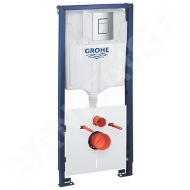 Grohe Solido - Set d’installation murale, toilettes et siège Euro Ceramic, softclose, bouton Even, chrome SANI15BB1104