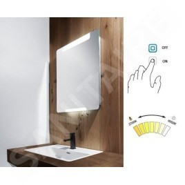 Nimco Miroirs - Miroir avec éclairage LED, 1200x700 mm, capteur tactile, aluminium ZP 22006V