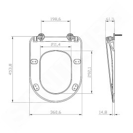 Ravak Chrome - Abattant WC, SoftClose, noir mat X01795