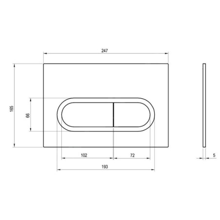 Ravak Chrome - Plaque de déclenchement, noir mat/chrome X01797