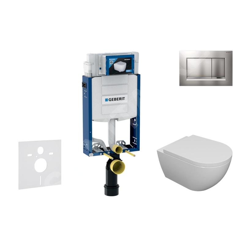 Geberit Kombifix - Set de bâti-support, cuvette Oudee et abattant softclose, plaque de déclenchement Sigma30, chrome mat