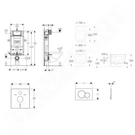 Geberit Kombifix - Set de bâti-support, cuvette Oudee et abattant softclose, plaque de déclenchement Sigma01, chrome mat laqué