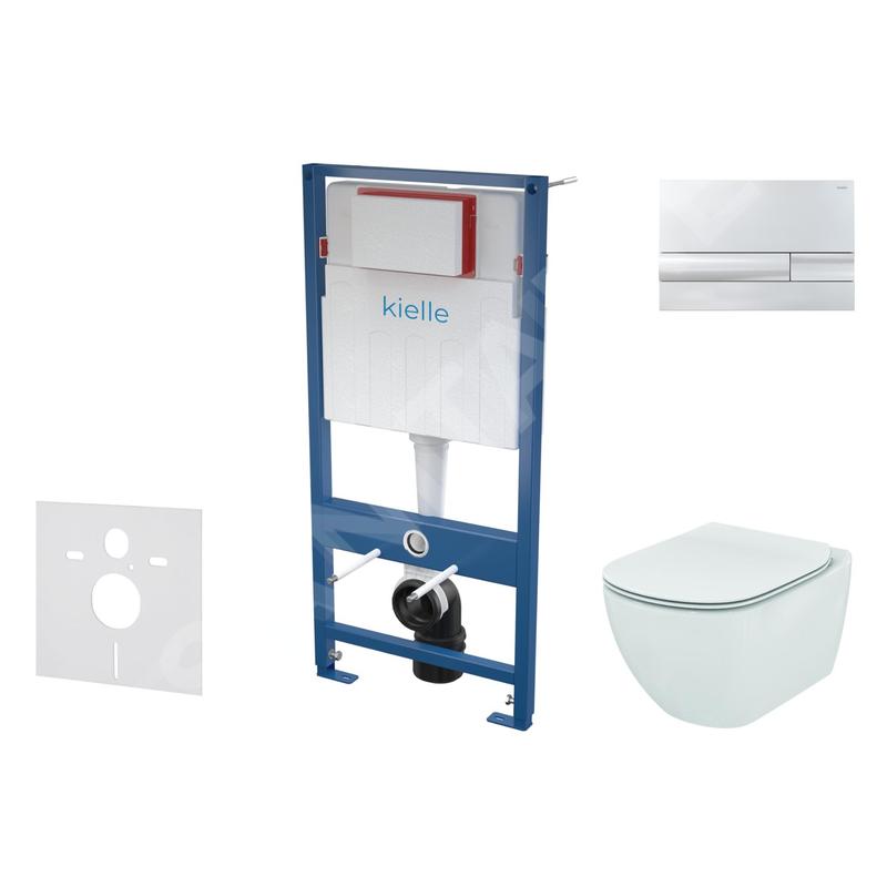kielle Genesis - Set de bâti-support, cuvette Tesi et abattant softclose, Aquablade, plaque de déclenchement Gemini I, chrome kielle Genesis - Set de bâti-support, cuvette Tesi et abattant softclose, Aquablade, plaque de déclenchement Gemini I, chrome