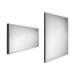 Nimco Miroirs - Miroir avec éclairage LED, 1200x700 mm, aluminium/noir ZPC 13006-90
