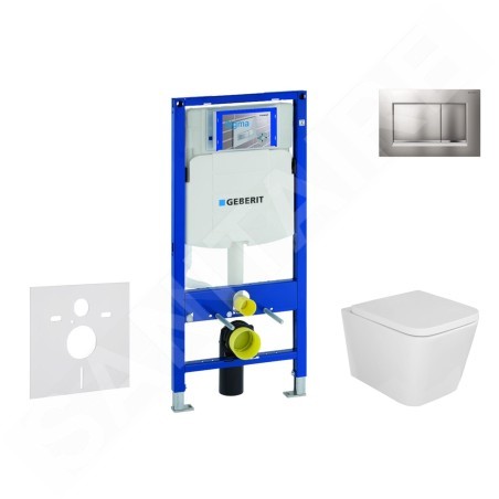 Geberit Duofix - Set de bâti-support, cuvette Edge Arkas et abattant softclose, plaque de déclenchement Sigma30, chrome
