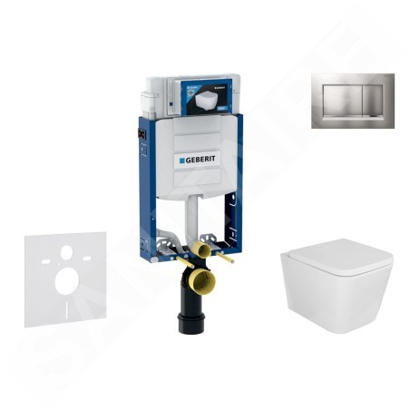 Geberit Kombifix - Set de bâti-support, cuvette Edge Arkas et abattant softclose, plaque de déclenchement Sigma30, chrome