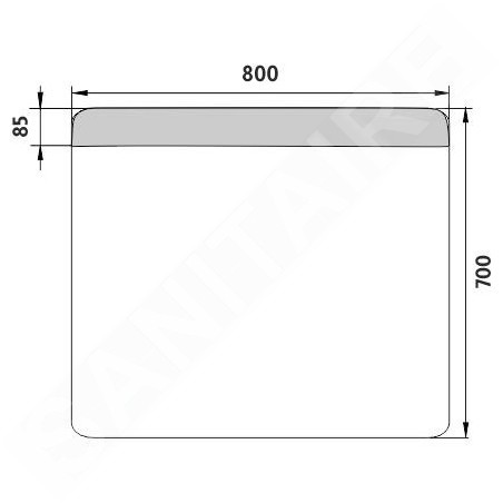 Nimco Miroirs - Miroir avec éclairage LED, 800x700 mm, aluminium ZP 23003
