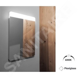 Nimco Miroirs - Miroir avec éclairage LED, 800x700 mm, aluminium ZP 23003
