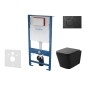 kielle Genesis - Set de bâti-support, cuvette Arkas I et abattant softclose, plaque de déclenchement Gemini IV, noir mat kielle Genesis - Set de bâti-support, cuvette Arkas I et abattant softclose, plaque de déclenchement Gemini IV, noir mat