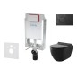 kielle Genesis - Set de bâti-support, cuvette Gaia, abattant softclose et plaque de déclenchement Gemini IV, noir mat 30505SZ11 kielle Genesis - Set de bâti-support, cuvette Gaia, abattant softclose et plaque de déclenchement Gemini IV, noir mat 30505SZ11