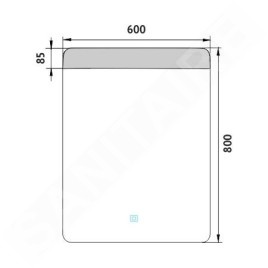 Nimco Miroirs - Miroir avec éclairage LED, 600x800 mm, capteur tactile, aluminium ZP 23002V