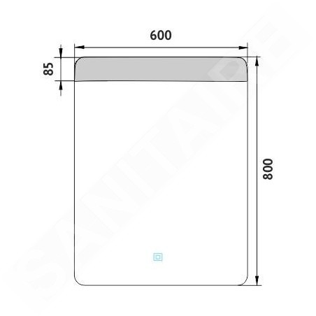 Nimco Miroirs - Miroir avec éclairage LED, 600x800 mm, capteur tactile, aluminium ZP 23002V