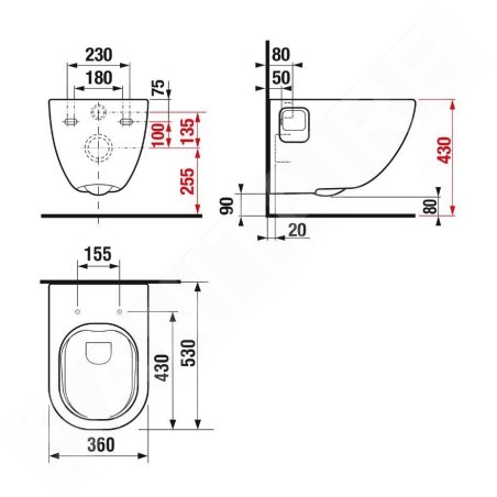 Jika Mio - Toilettes suspendues, Rimless, blanc H8207160000001