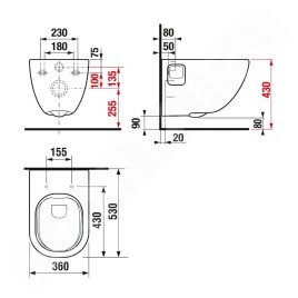 Jika Mio - Toilettes suspendues, Rimless, Jika Perla, blanc H8207161000001