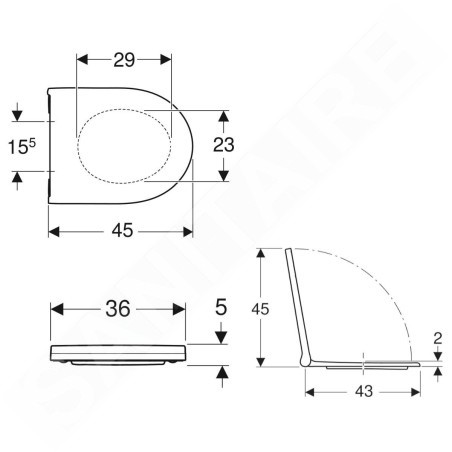 Geberit Acanto - Siège WC, SoftClose, gris brillant 502.719.01.1