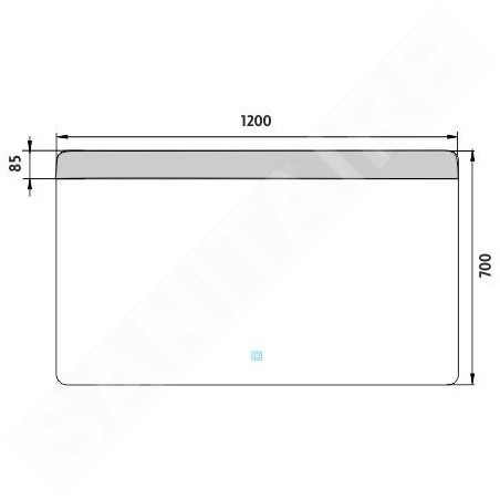 Nimco Miroirs - Miroir avec éclairage LED, 1200x700 mm, capteur tactile, aluminium ZP 23006V