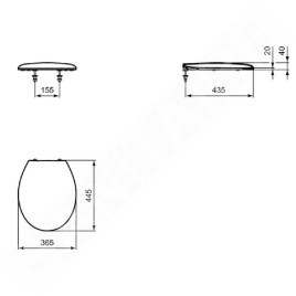 Ideal Standard Alpha - Abattant WC, SoftClose, blanc W303201