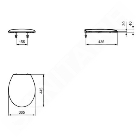 Ideal Standard Alpha - Abattant WC, SoftClose, blanc W303201