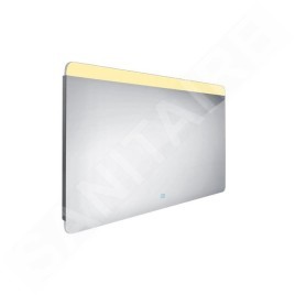 Nimco Miroirs - Miroir avec éclairage LED, 1200x700 mm, capteur tactile, aluminium ZP 23006V
