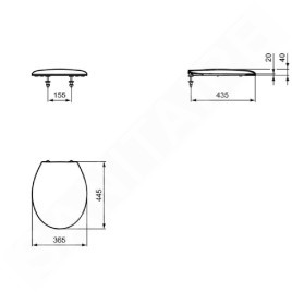 Ideal Standard Alpha - Abattant WC, blanc W303801