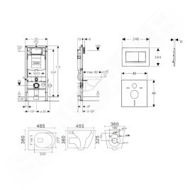 Geberit Duofix - Set de bâti-support, cuvette Gaia et abattant softclose, plaque de déclenchement Sigma30, chrome mat/chrome
