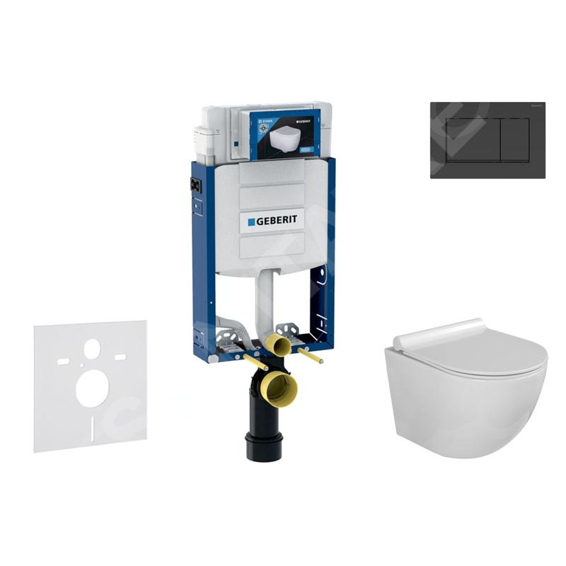 Geberit Kombifix - Set de bâti-support, cuvette Gaia et abattant softclose et plaque de déclenchement Sigma30, noir mat/noir Geberit Kombifix - Set de bâti-support, cuvette Gaia et abattant softclose et plaque de déclenchement Sigma30, noir mat/noir