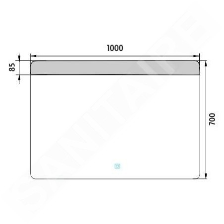 Nimco Miroirs - Miroir avec éclairage LED, 1000x700 mm, capteur tactile, aluminium ZP 23004V