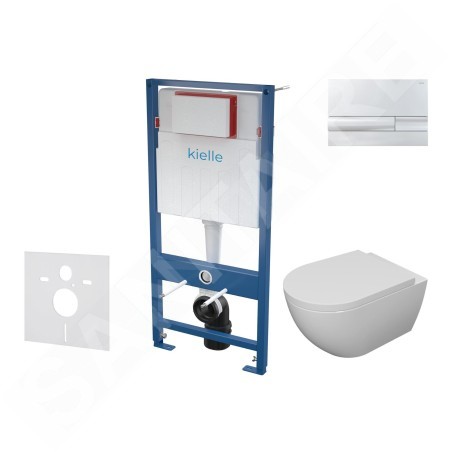 kielle Genesis - Set de bâti-support, cuvette, abattant softclose et plaque de déclenchement Gemini I, chrome 30505SS16